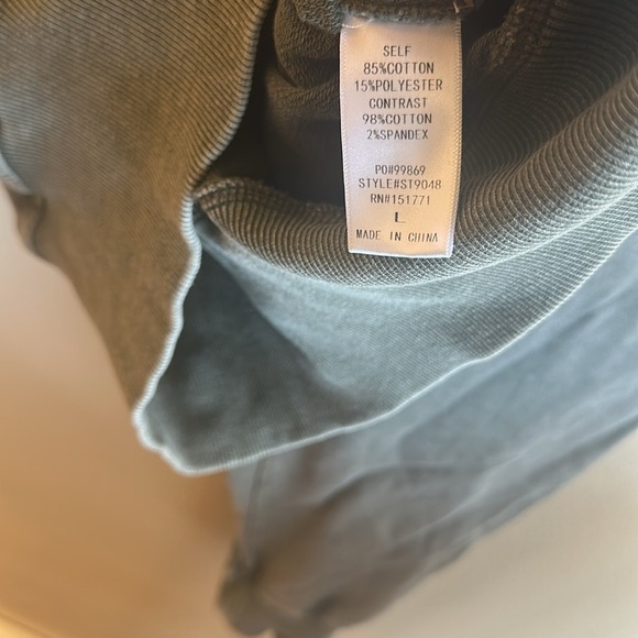 Lelis Collection Cargo Pullover Size L Green Half Zip Long Sleeve Top Cropped - Picture 10 of 13